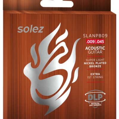 SLANPB09 - ENCORDOAMENTO SOLEZ PARA VIOLÃO AÇO NICKEL PLATED BRONZE SOLEZ 0.009”