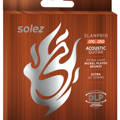 SLANPB10 – Encordoamento Solez para Violão Aço Nickel Plated Bronze Solez 0.010