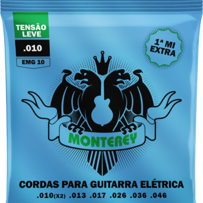 EMG10 – Encordoamento Monterey para Guitarra elétrica Extra Leve 0.010