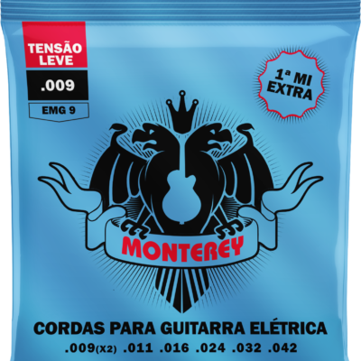EMG09 – Encordoamento Monterey para Guitarra elétrica Extra Leve 0.009